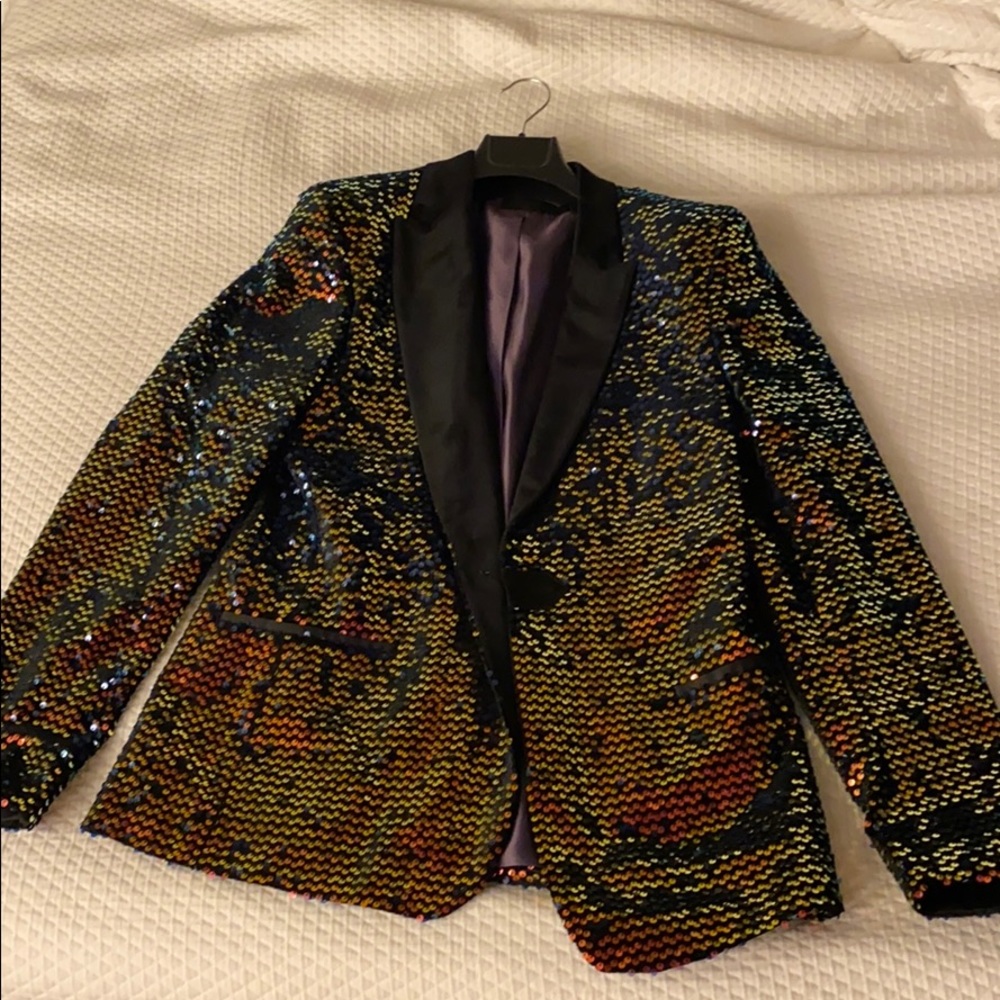 Men’s red multi sequin jacket